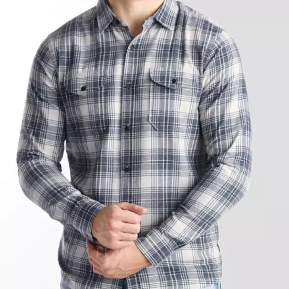 Roark ~ Men’s Kemp Plaid Button Front Flannel Classic Fit Shirt in size XL